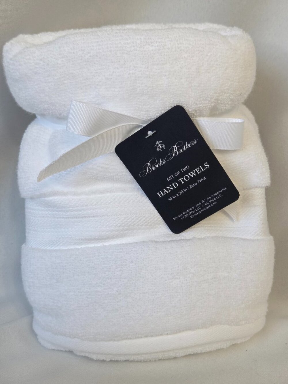 Brand New With Tags (NWT) Brooks Brothers Luxury Hand Towels - Set of Two
